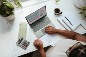 Person working on laptop